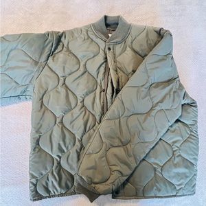 VTG US Air Force Flyers Jacket Liner CWU-9/P Quilted Military Green USAF Mens L